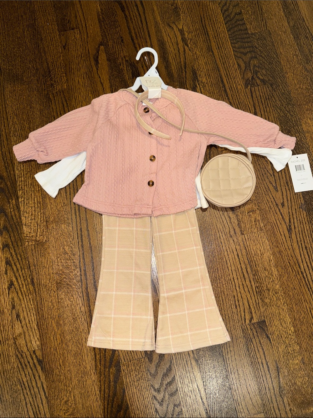 NWT Rachel Zoe 5 Piece Pink and Tan Matching Set 2T